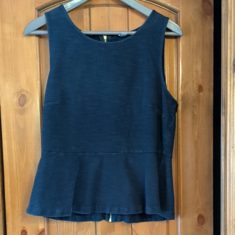 J. Crew Navy Peplum Tank Top